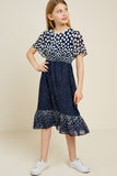 Polka-Dot Flutter Sleeve Midi Dress