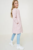 G7956-PINK Tweed Duster Coat Side