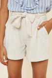 Linen Tie-Front Shorts