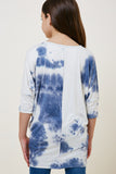 G8016-NAVY Tie Dye Dolman Sleeve T-Shirt Top Back