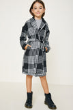 Plaid Knit Duster Coat