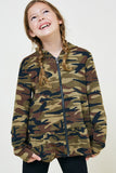 Ruffle Camo Hoodie