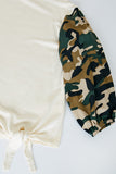 G8163 Almond Girls Camo Sleeve Top Detail