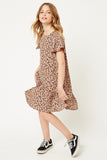 G8226-LATTE Leopard Mini Swing Dress Side