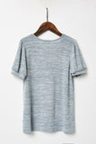 G8249-GREY Knit V-Neck T-Shirt Back