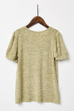 G8249-SAGE Knit V-Neck T-Shirt Front Detail