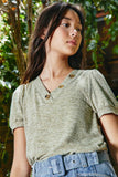 Knit V-Neck T-Shirt