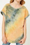 G8266-ORANGE Tie Dye Tee Front Detail