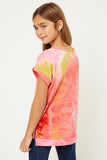 G8266-PINK Tie Dye Tee Front