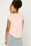 G8267-CORAL Embroidered V-Neck T-Shirt Back