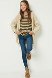 G9012 CREAM Knit Cardigan Full Body