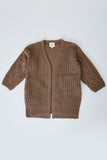 G9012-MOCHA Knit Cardigan Front