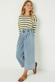 GC1020 Mid Denim Cropped Pants Front