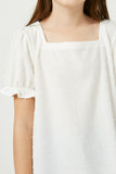 Square Neck Swiss Dot Knit Top