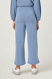 GDN4134 DENIM Girls Seam Detail Brushed Terry Wide Leg Pants Back