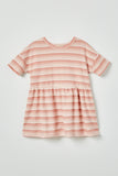 GDY2550 Blush Girls Three Tone Texture Stripe Knit Peplum Flat Front