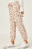 GDY2959 LEOPARD Girls Brushed Knit Leopard Joggers Side