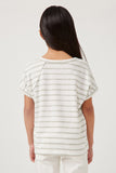 GDY5854 Sage Girls Chalk Striped Raw Edge Raglan Knit Top Back