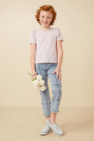 Girls Textured Ruffle Shoulder Knit Top Full Body