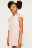 GJ1003-PINK Dotted Textured Shift Dress Front