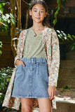 Gj1081 Light Denim Girls Belted Denim Skirt Full Editorial