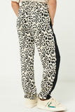 GJ1249 Leopard Girls Leopard Contrast Joggers Back