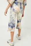 GJ3110 Cream Mix Girls Tie Dye Ruffle Waist Culottes Back