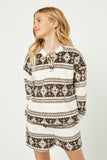 Holiday Print Fleece Henley