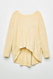 GJ3271 Yellow Girls High-Low Burnout Knit Top Flat Front