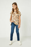 GJ3295 Camo Girls Camo Banded T Shirt Full Body