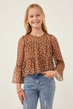 Daisy Print Tiered Chiffon Top