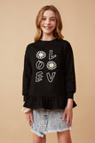 Mixed Love Graphic Drop Hem Tunic