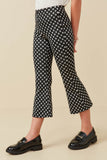 GK1460 Black Girls Ditsy Floral Bell Bottom Knit Pants Side