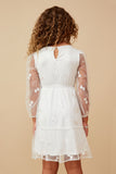 GK1512 OFF WHITE Girls Butterfly Applique Mesh Dress Back