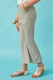 GK1548 Grey Girls Stretch Pinstripe Flared Pants Side