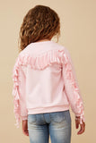 Girls French Terry Self Fringed Sweatshirt Back