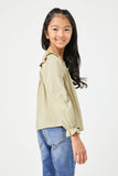 GN4008 SAGE Girls Ruffle Shoulder Square Neck Long Sleeve Top Back