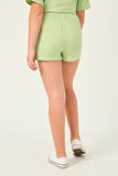 GN4067 SAGE Girls Textured Elastic Waist Shorts Back