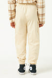 GN4216 CREAM Girls Corduroy Zip Fly Cargo Joggers Back