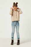 Buttoned Hooded Knit Jacket