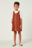 Zip Up Sleeveless Corduroy Dress