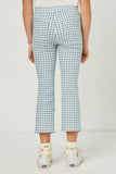 GN4705 DENIM Girls Button Closure Checkered Pants Back