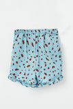 GY1010 Blue Polka-Dot Ruffle Shorts Back Flat