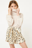 GY1010-IVORY Polka-Dot Ruffle Shorts Alternate Angle