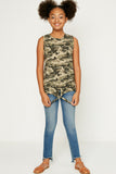 GY1067-CAMO Camo Tie Front Tank Alternate Angle