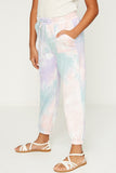 GY1120 LAVENDER Tie-Dye Drawstring Jogger Side