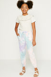 GY1120 LAVENDER Tie-Dye Drawstring Jogger Full