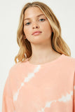 GY2322 CORAL Girls Brushed Tie Dye Sweatshirt Detail