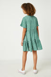 GY2408 Sage Girls Polka Dot Button Detail Mini Dress Back