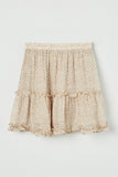 GY2444 BEIGE Girls Elastic Waist Ditsy Heart Ruffle Skirt Back Flat